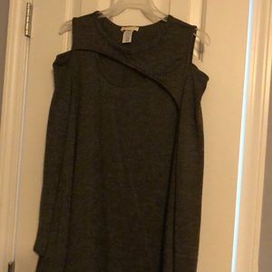 Olive green cold shoulder top